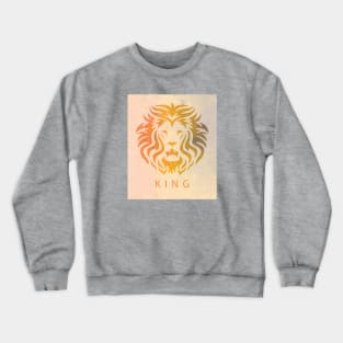 'KING' Lion Head - Orange Crewneck Sweatshirt